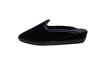 Gray velvet wedge clogs