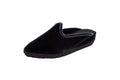 Gray velvet wedge clogs