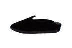 Black velvet wedge clogs