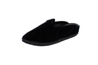 Black velvet wedge clogs