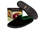 Green velvet wedge clogs
