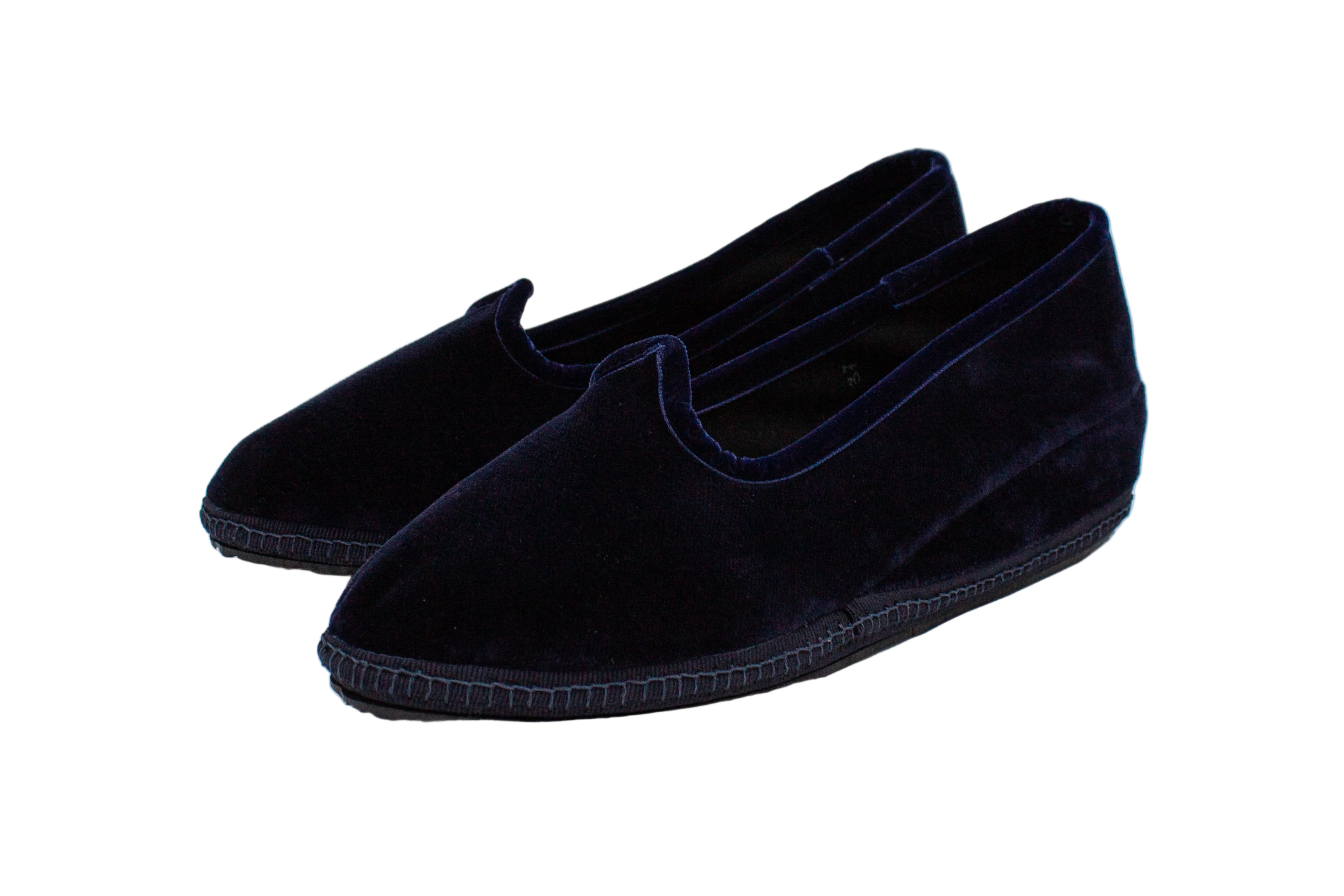 Friulane con zeppa in velluto blu