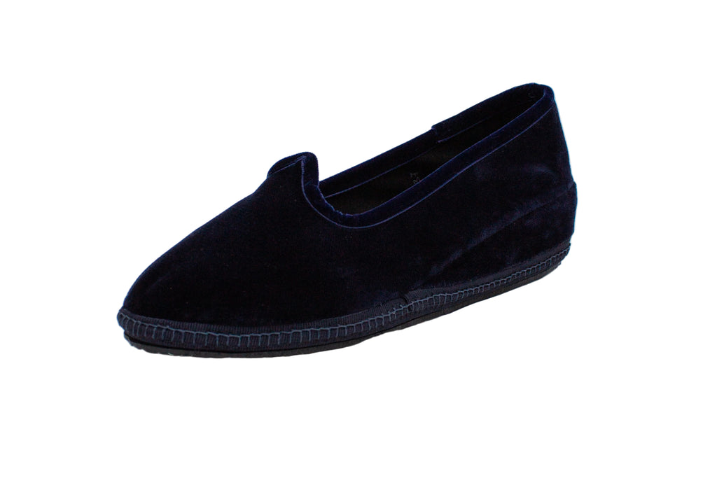Friulane con zeppa in velluto blu