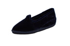 Friulane con zeppa in velluto blu