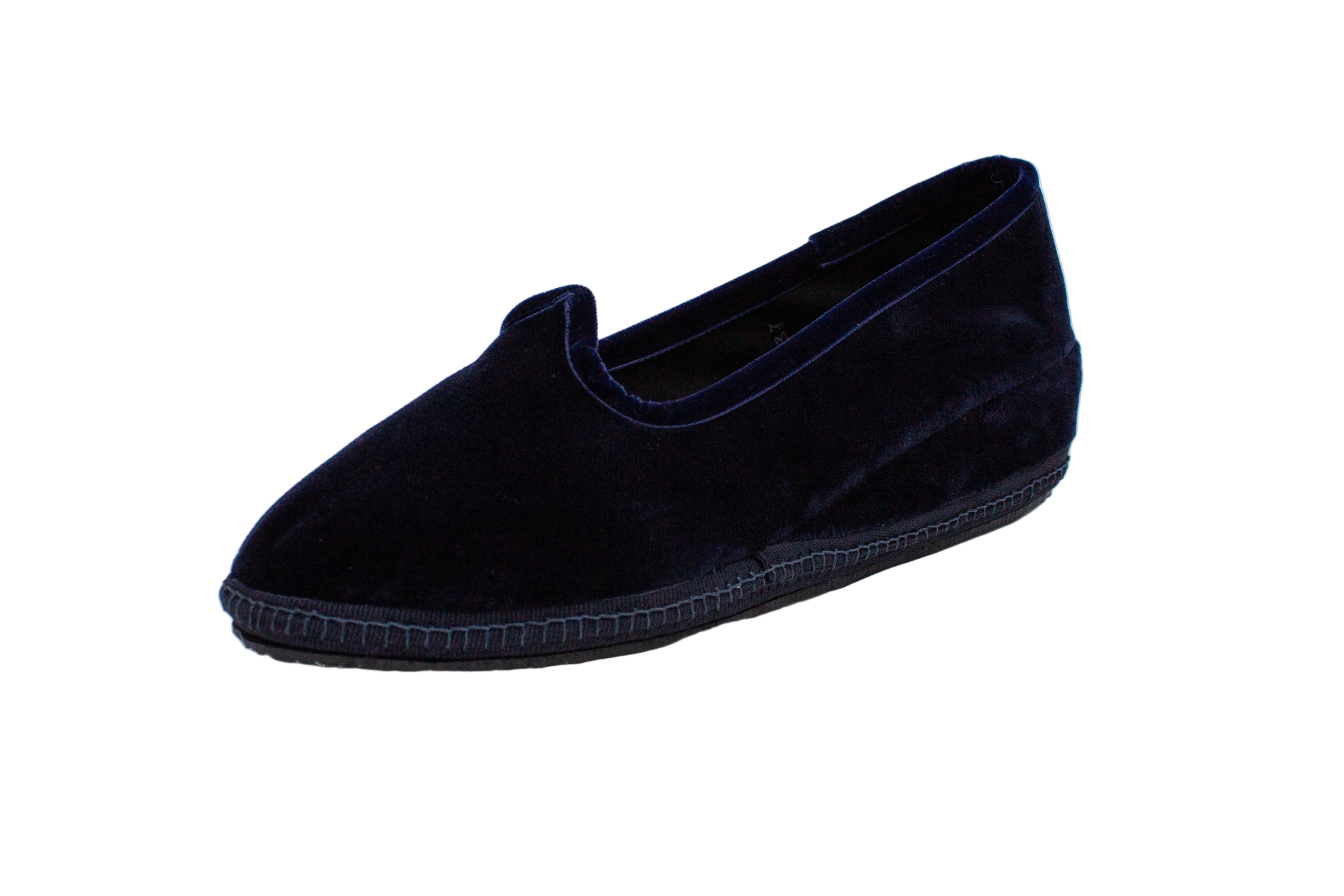 Friulane con zeppa in velluto blu