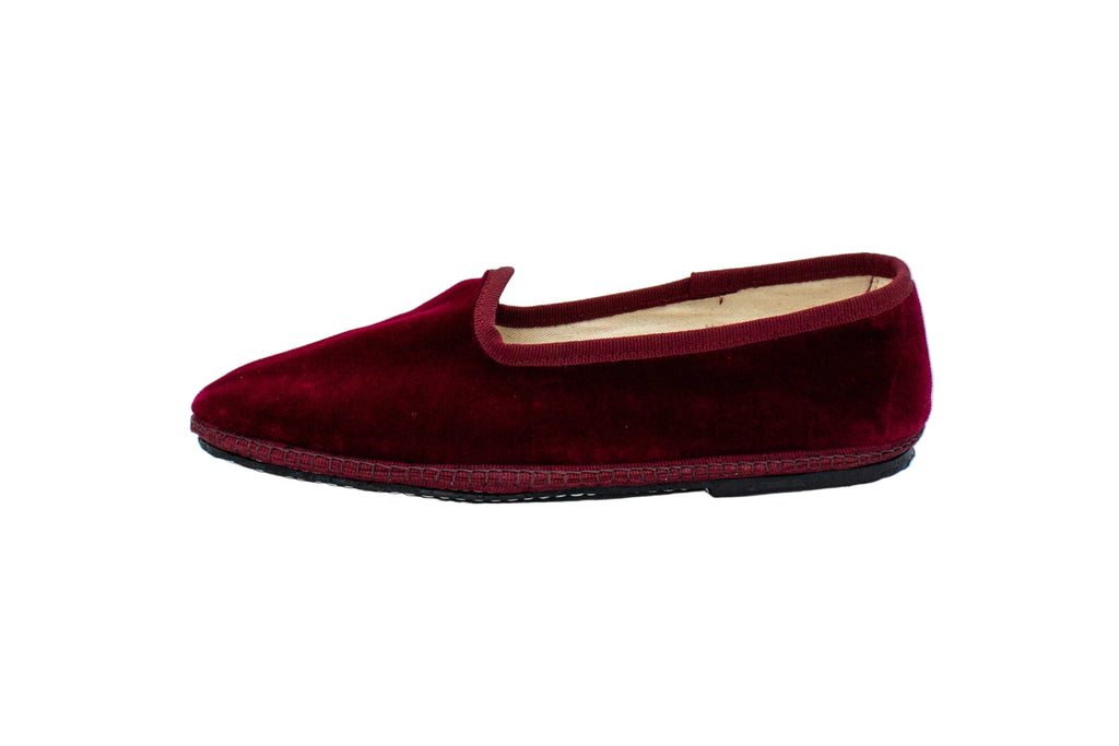 Women's bordeaux velvet slippers