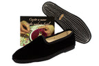 Women's black velvet slippers