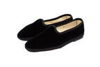 Women's black velvet slippers