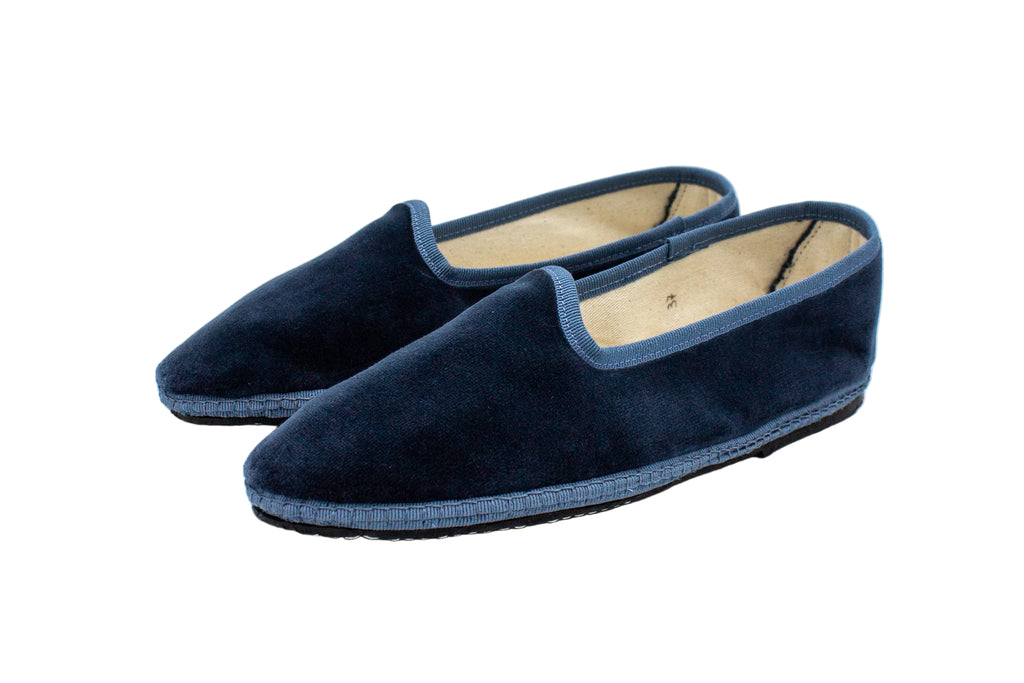 Women's sugar paper blue velvet slippers