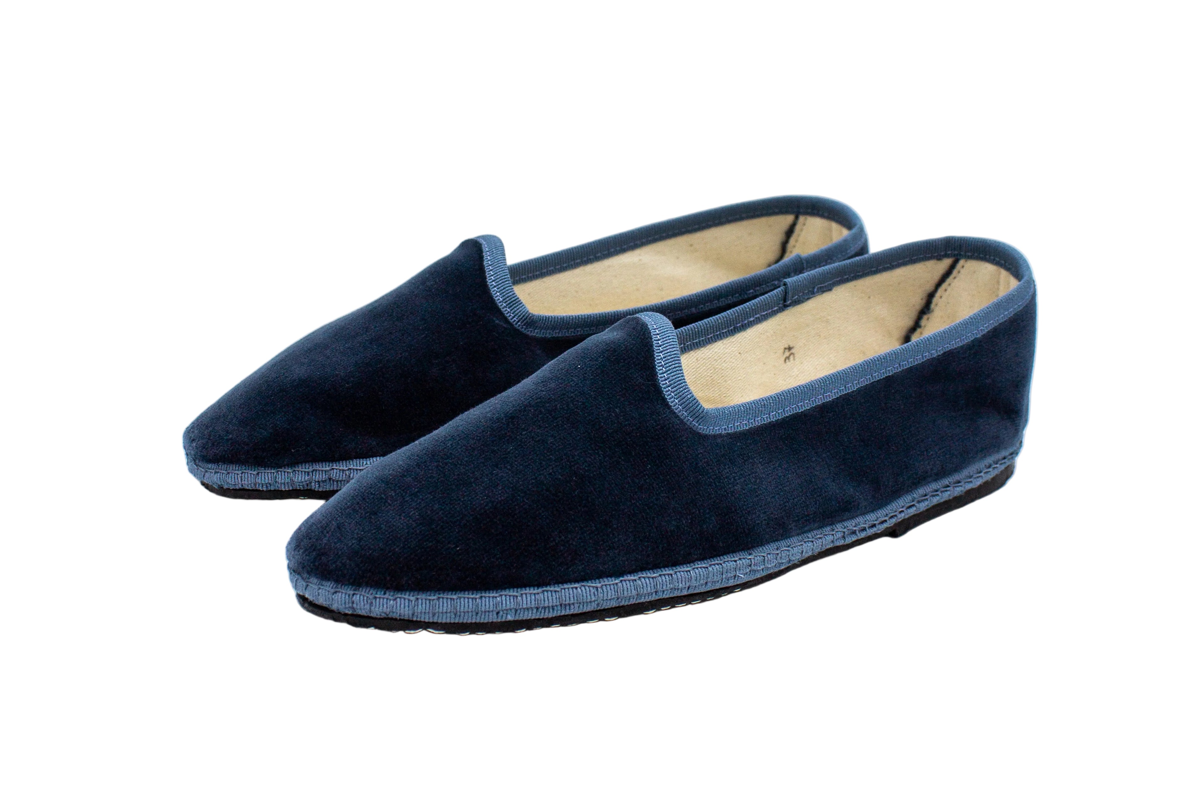 Women's sugar paper blue velvet slippers