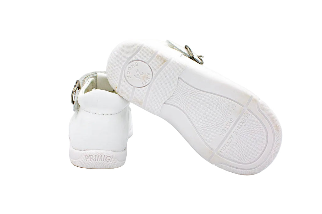 Scarpe primi passi con velcro bianco
