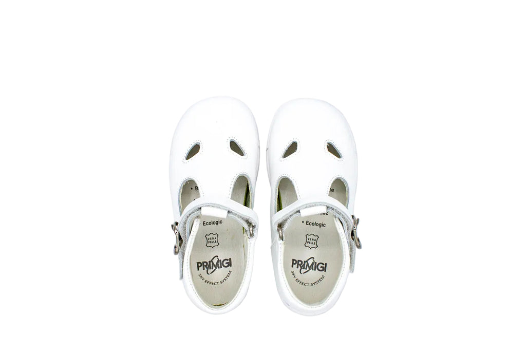 Scarpe primi passi con velcro bianco
