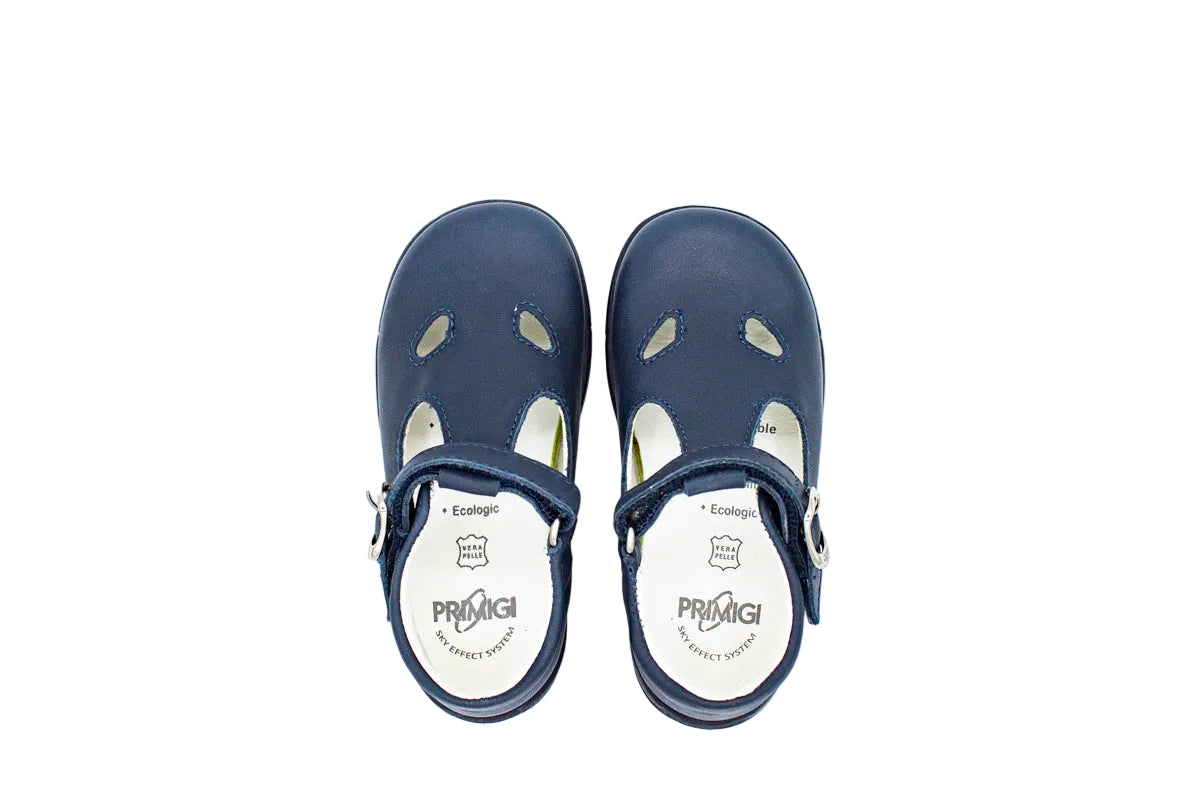 Scarpe primi passi con velcro blu