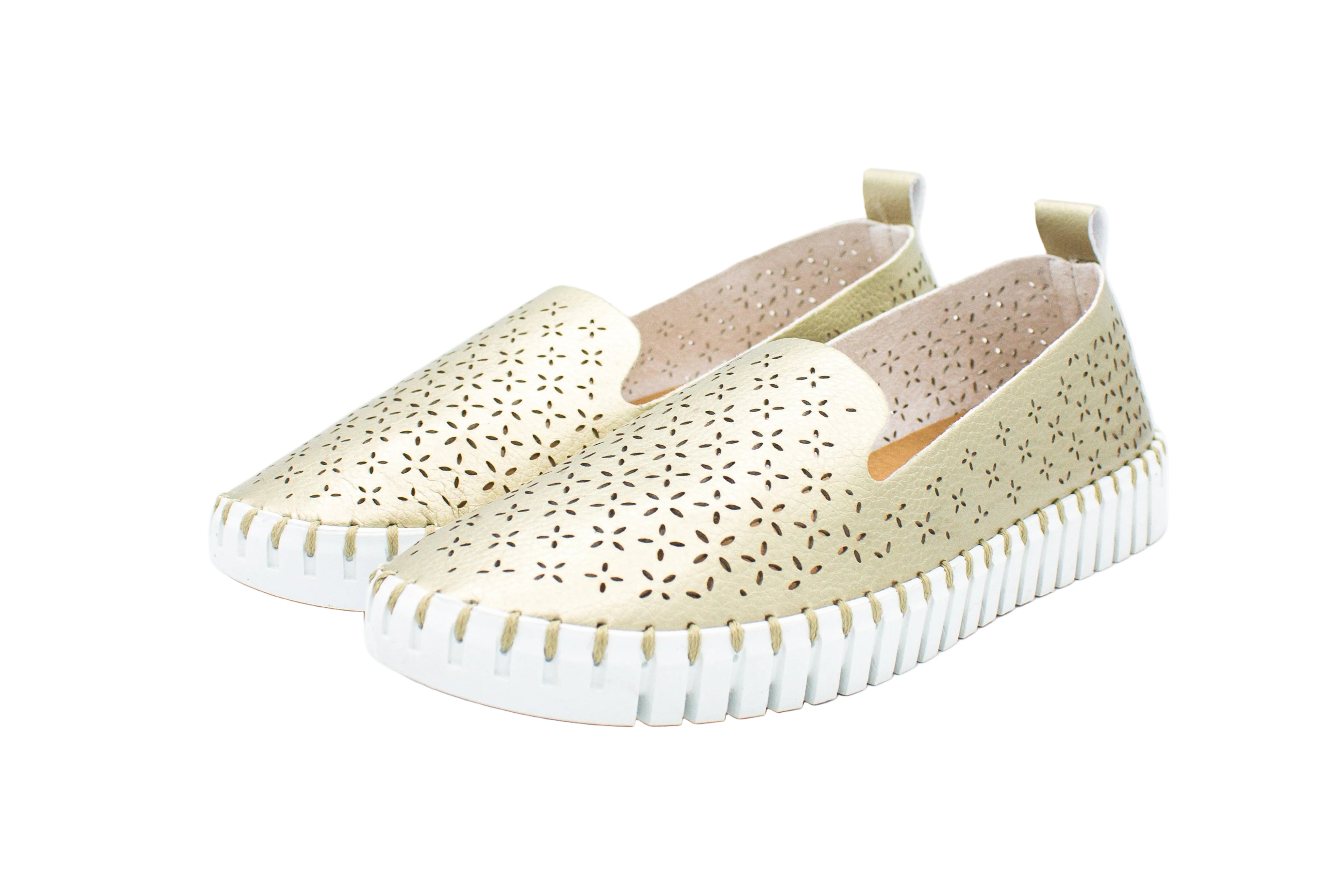 Slip on traforate Pia platino