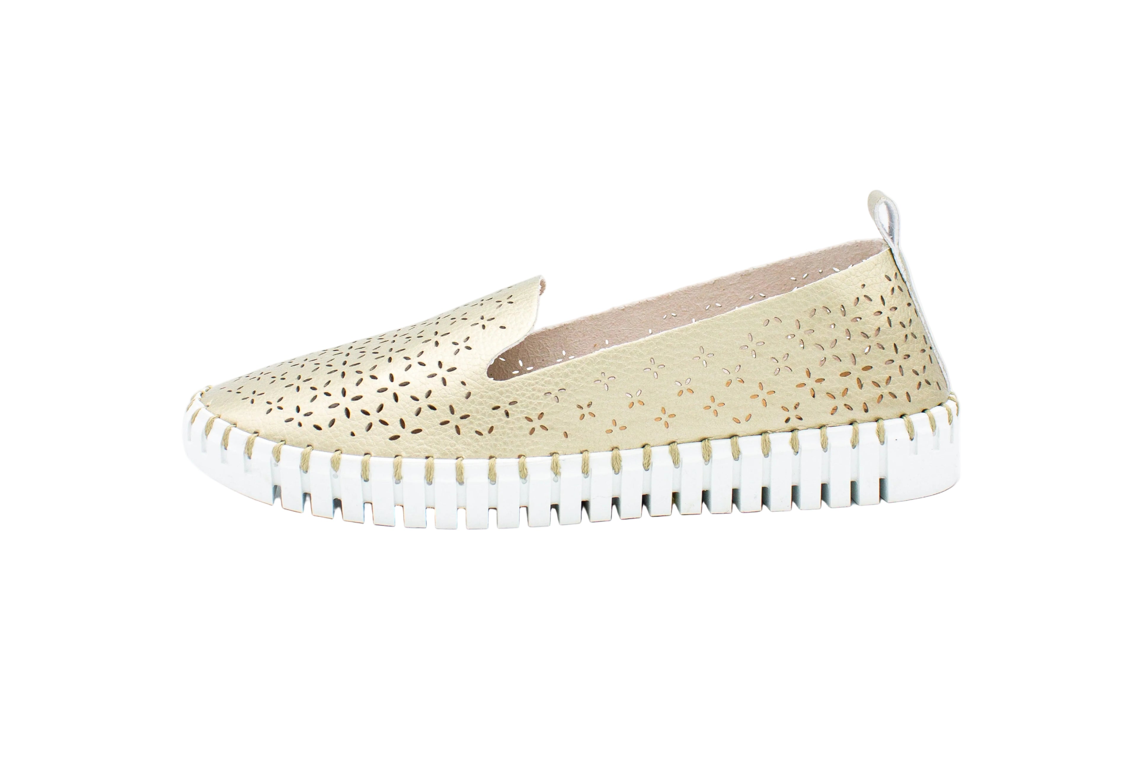Slip on traforate Pia platino