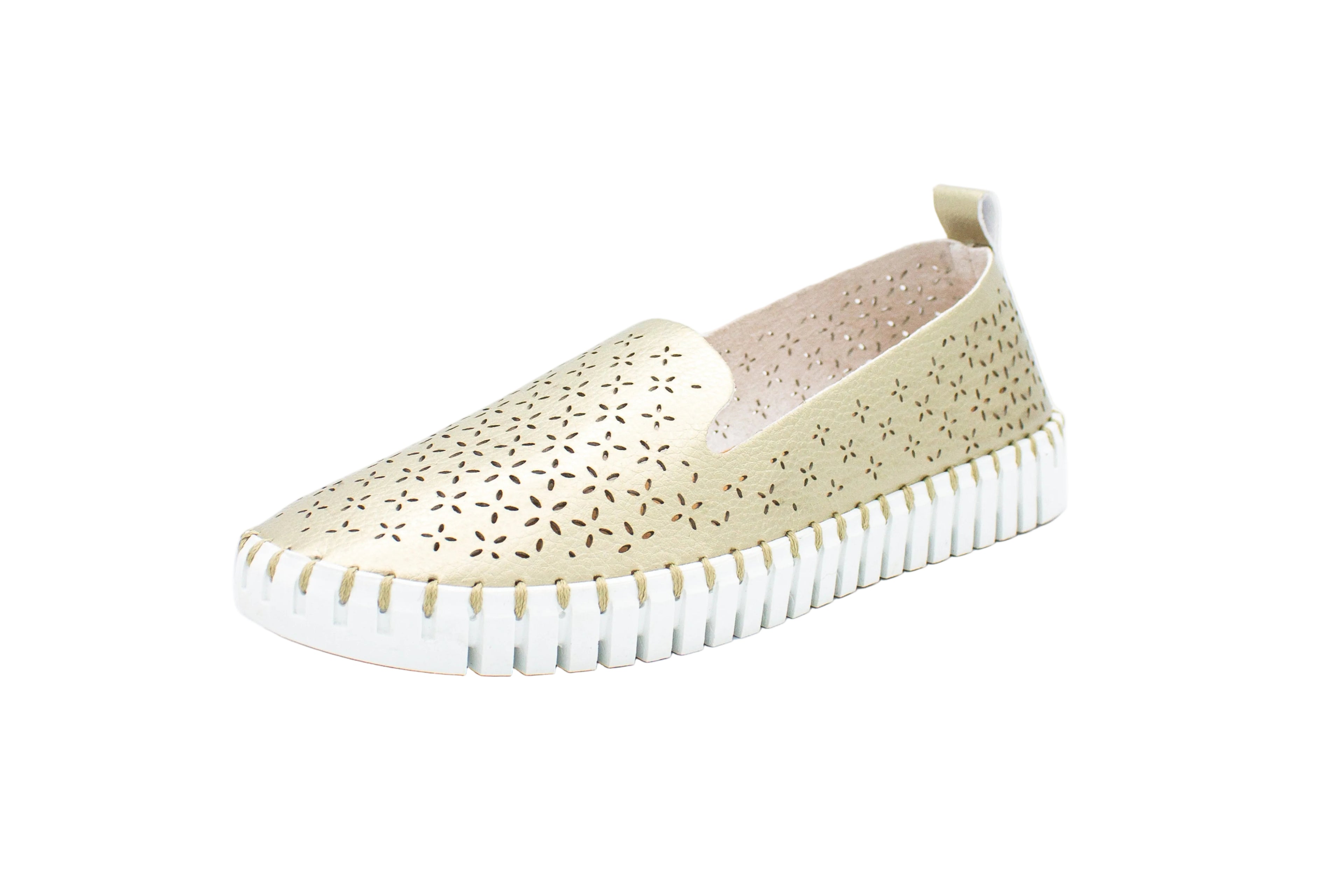 Slip on traforate Pia platino