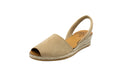 Creta Minorcan in nubuck with taupe wedge