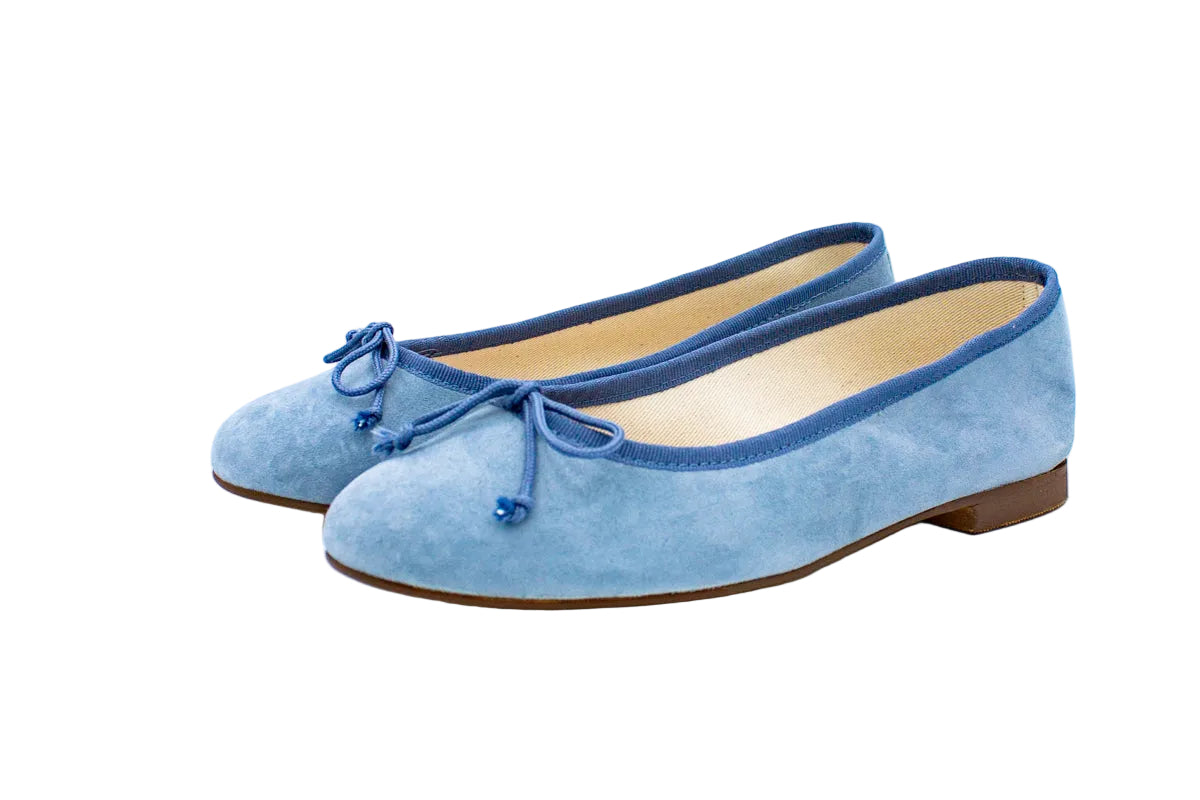Ballerine Emma in camoscio azzurro