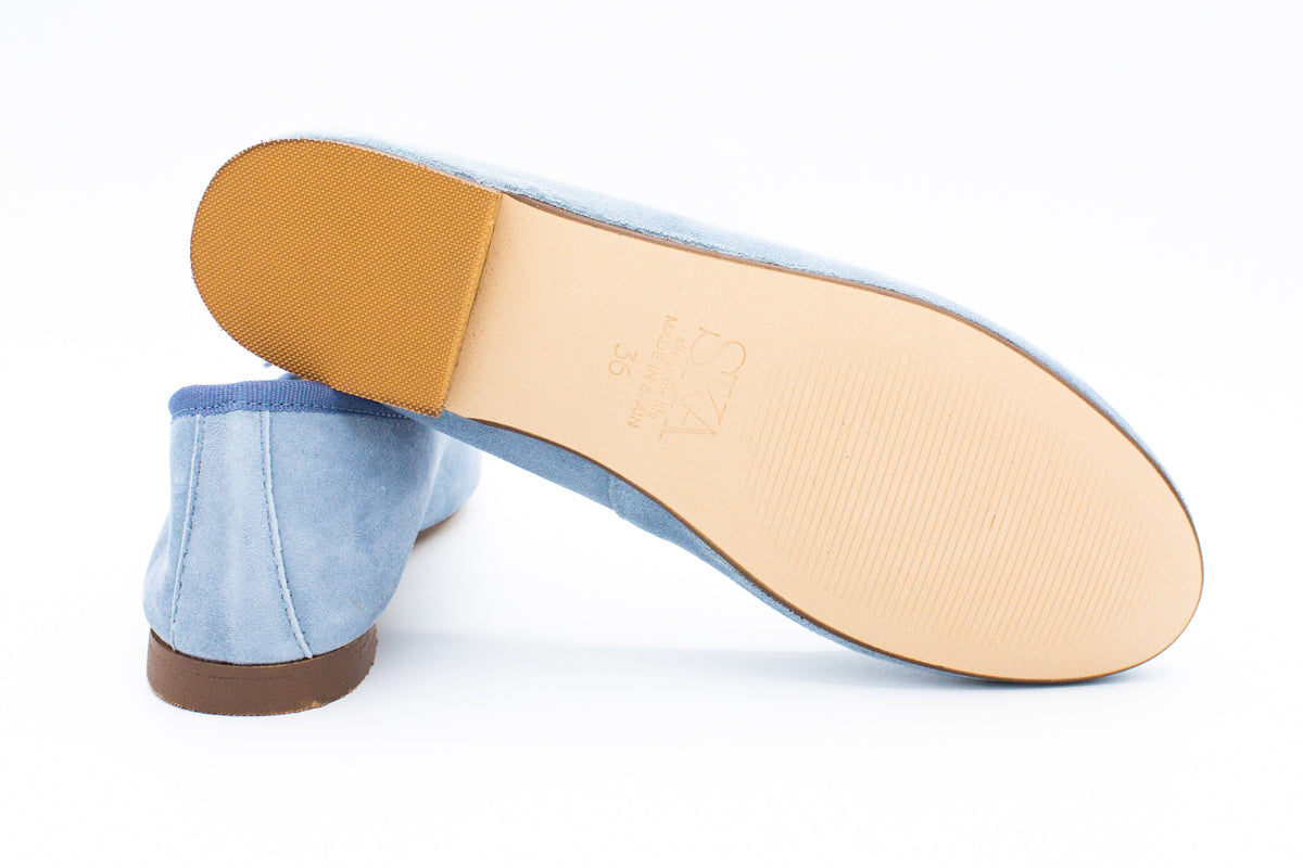 Ballerine Emma in camoscio azzurro