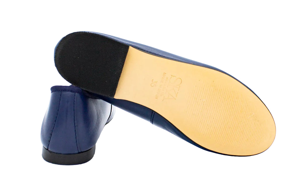 Ballerine Emma in pelle blu