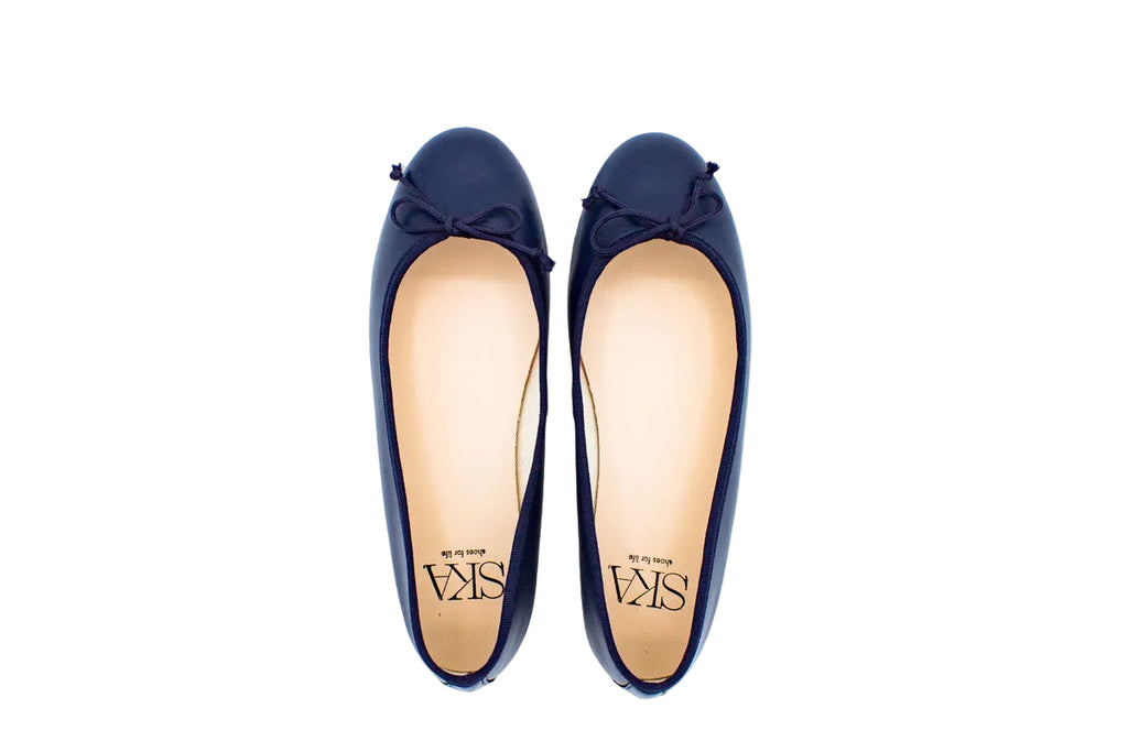 Ballerine Emma in pelle blu