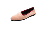 Frida pink Friulane with burgundy trim