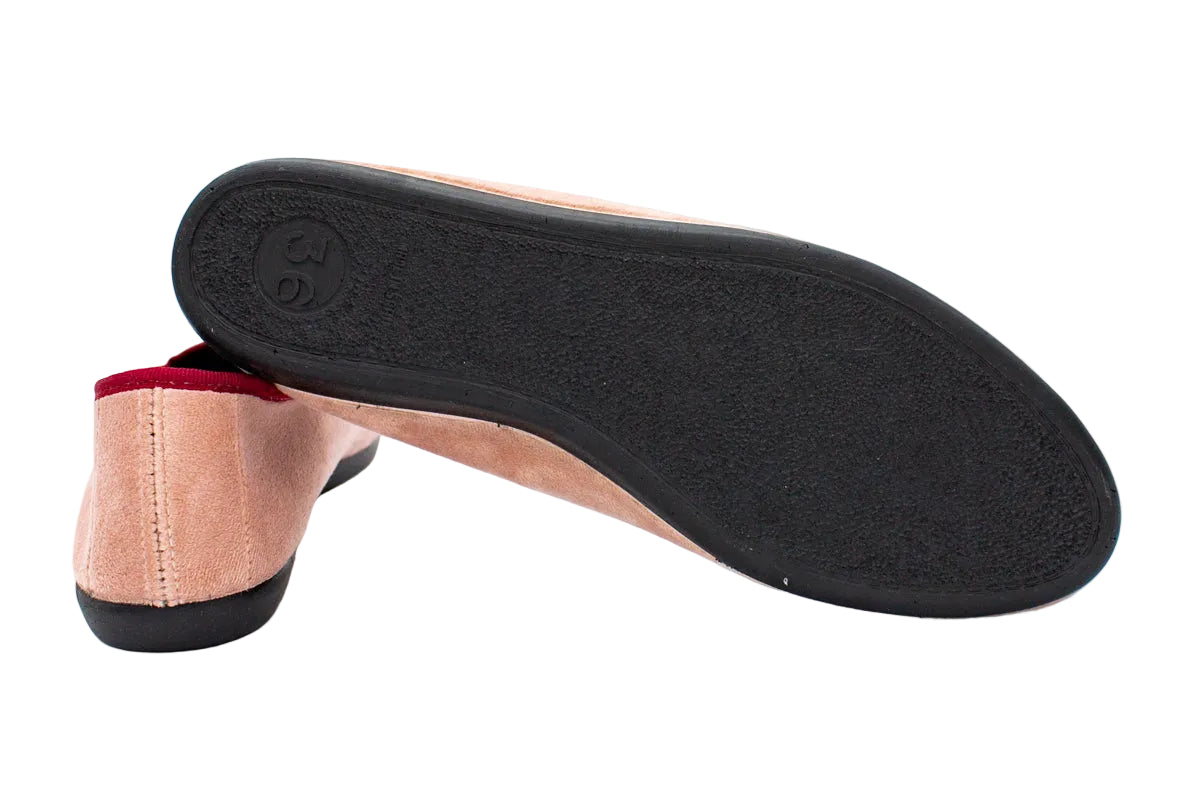 Friulane Frida rosa con profilo bordeaux