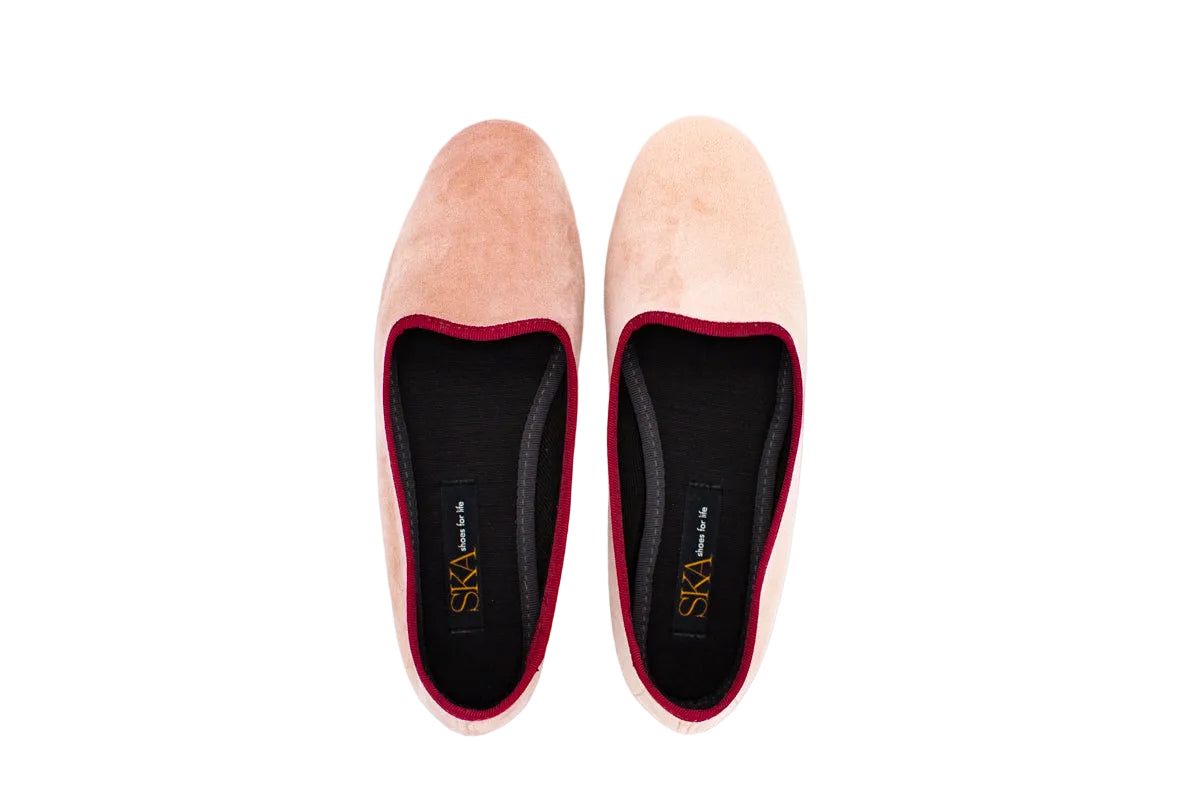 Friulane Frida rosa con profilo bordeaux