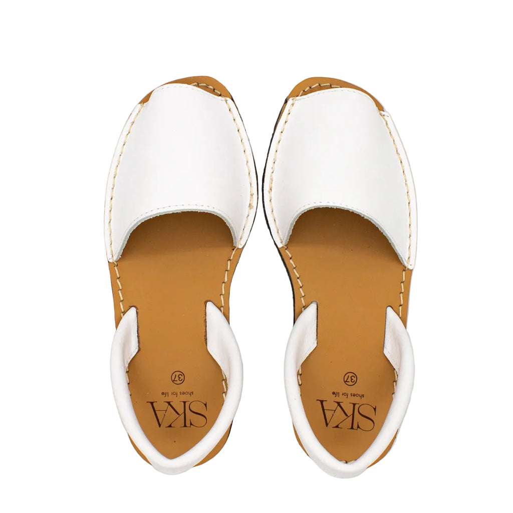 Minorchine Ibiza in pelle bianco