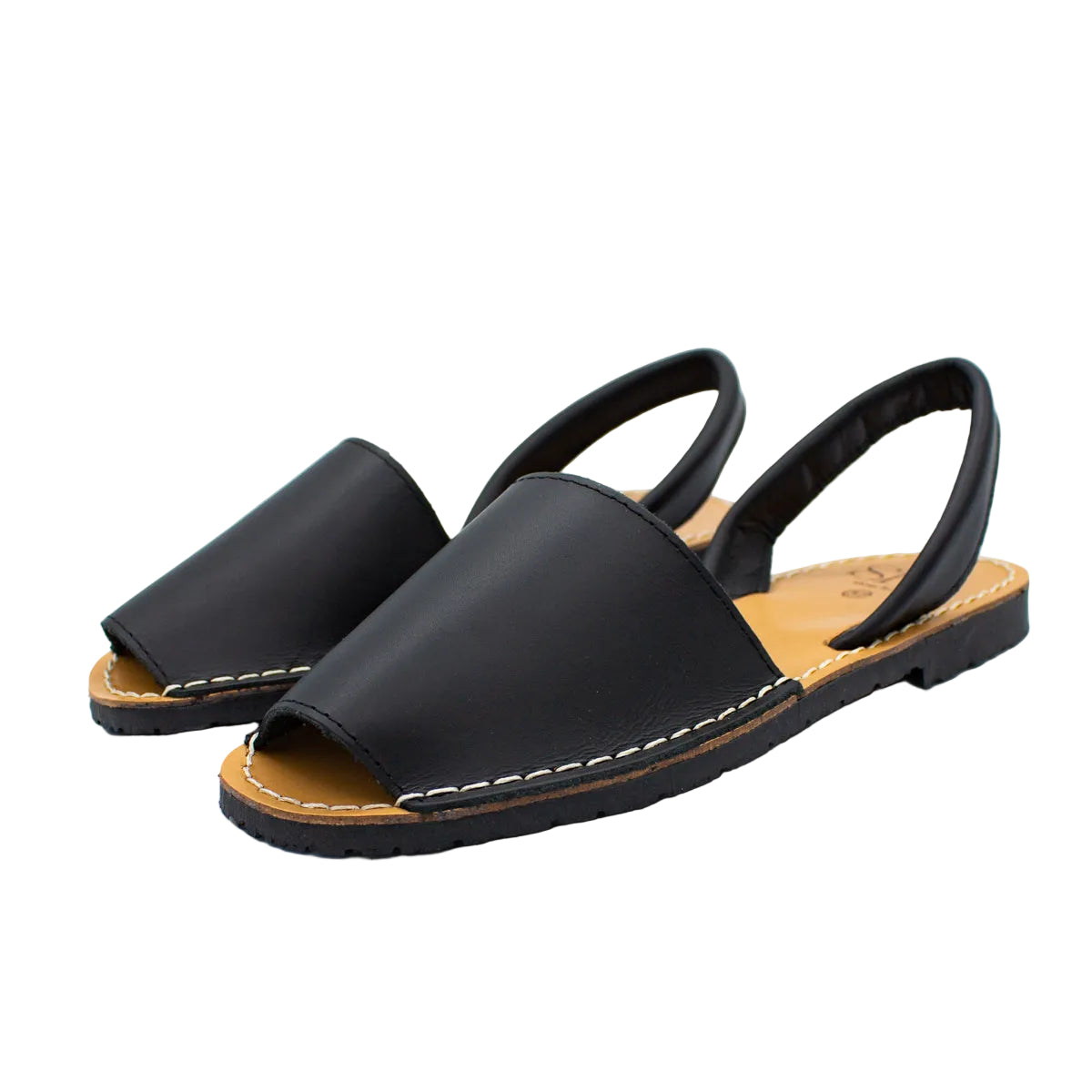 Minorchine Ibiza in pelle nero