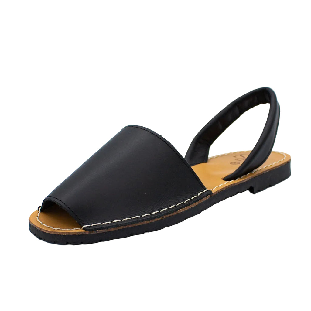 Minorchine Ibiza in pelle nero