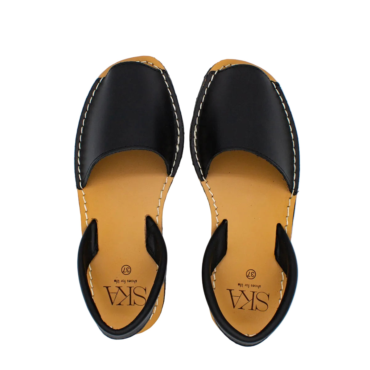 Minorchine Ibiza in pelle nero