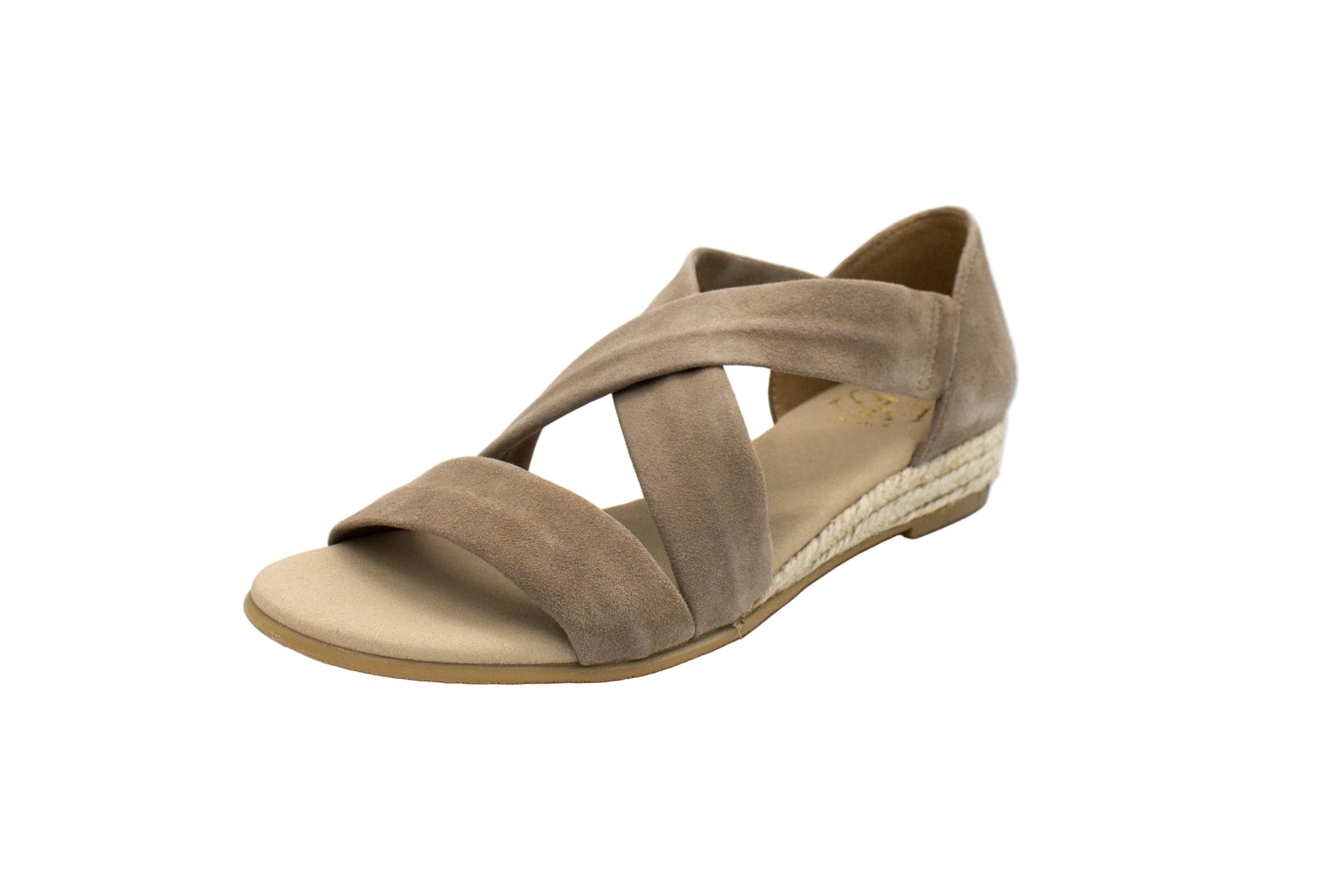 Sandali incrociati in camoscio Isabella beige