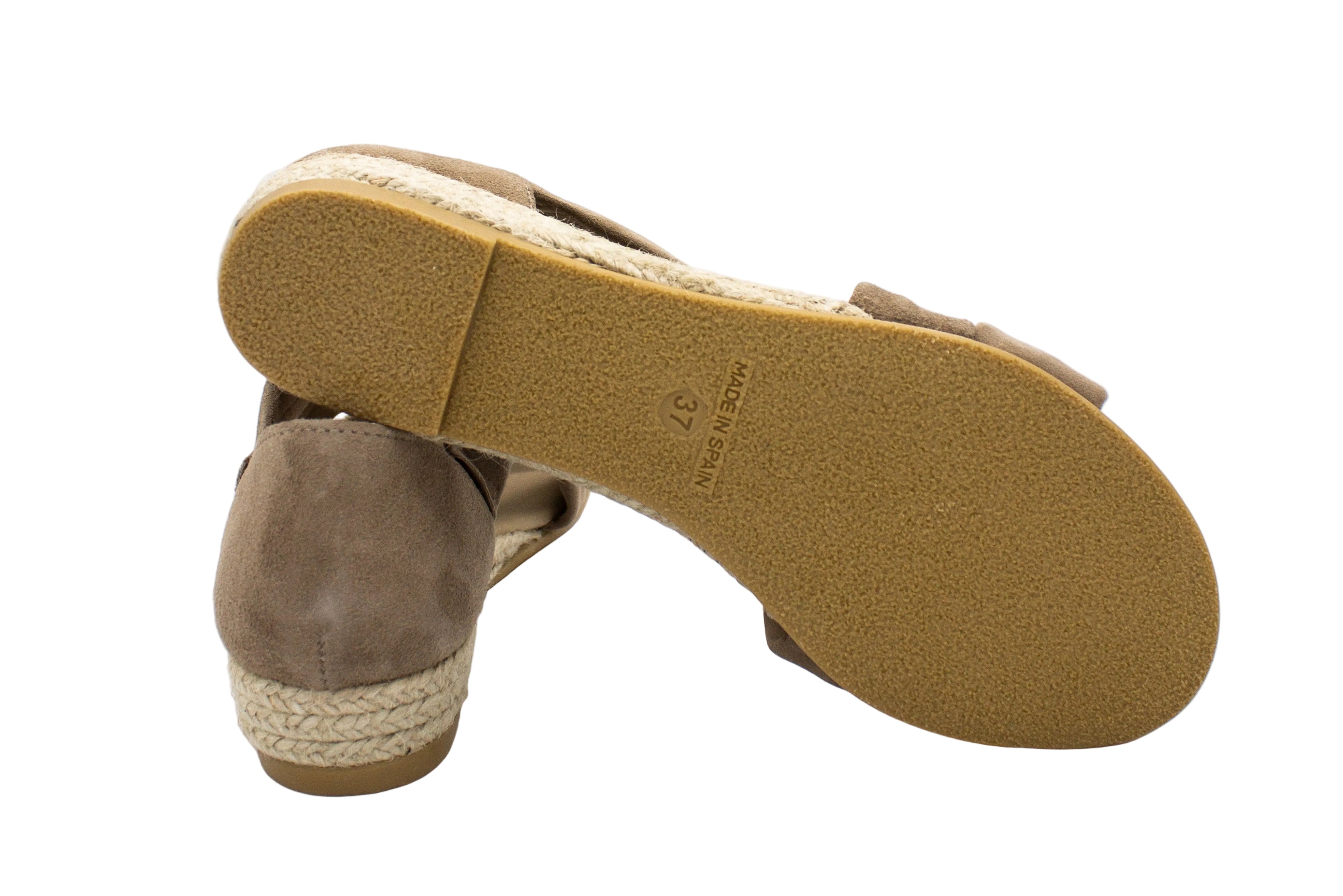 Sandali incrociati in camoscio Isabella beige