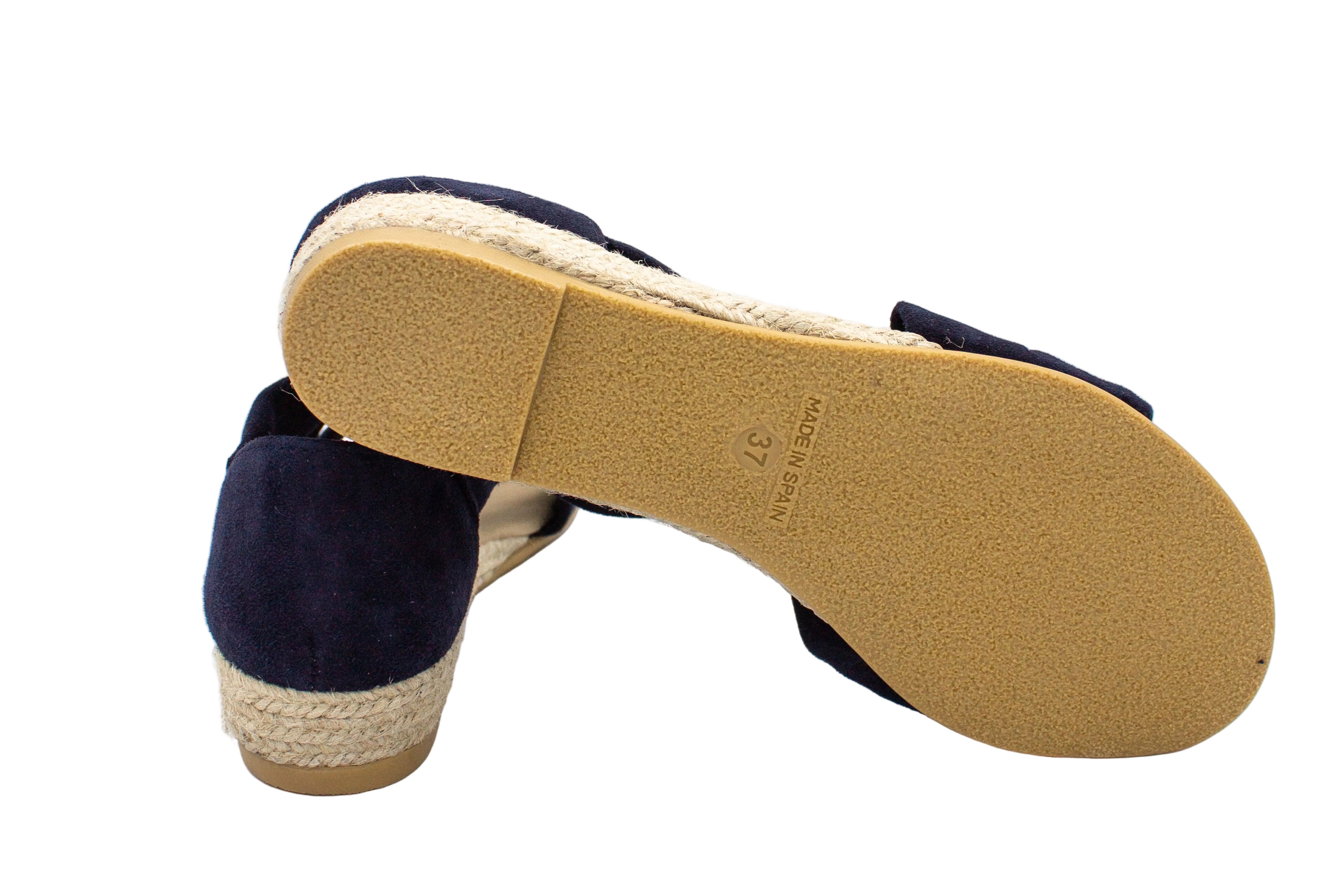 Sandali incrociati in camoscio Isabella blu