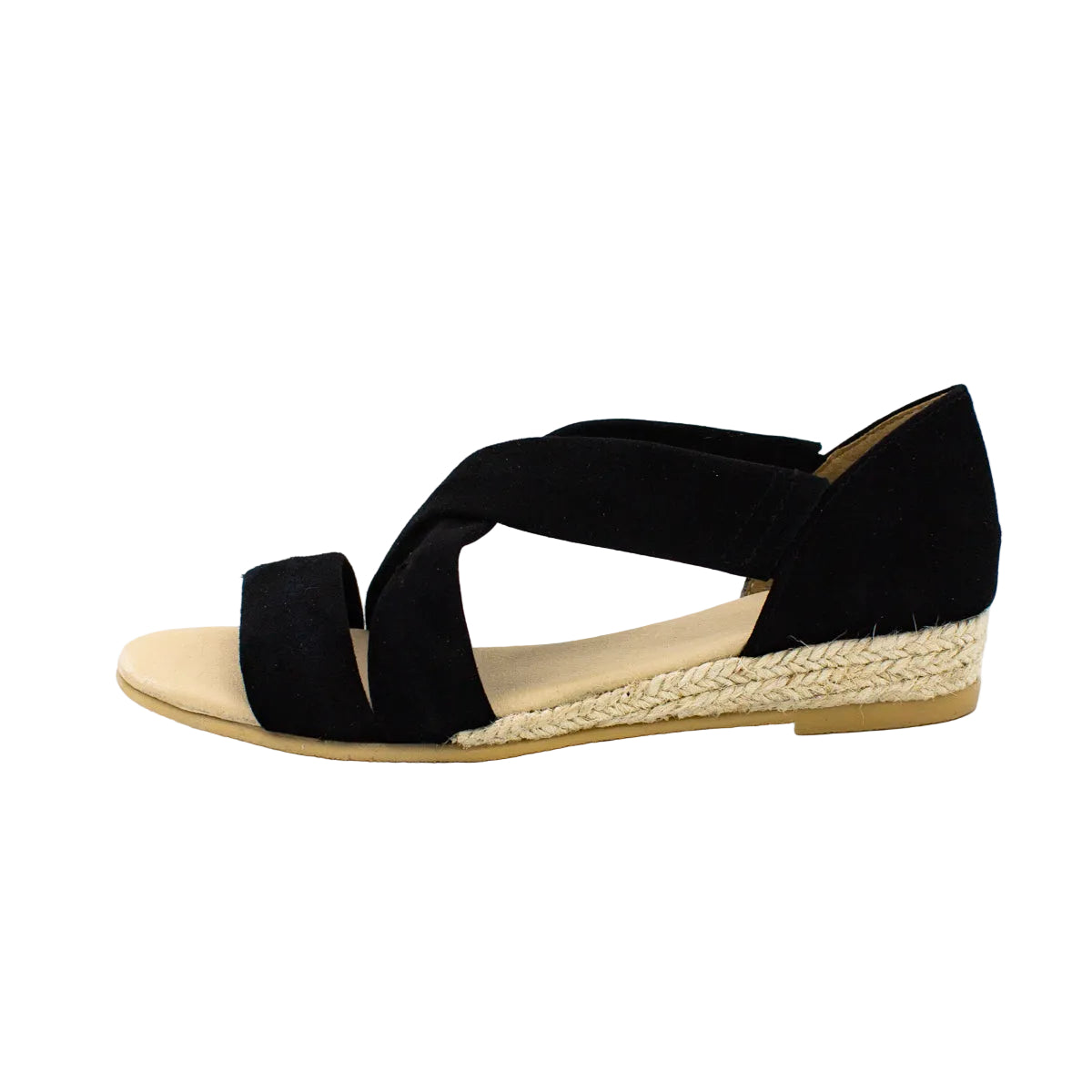 Sandali incrociati in camoscio Isabella nero