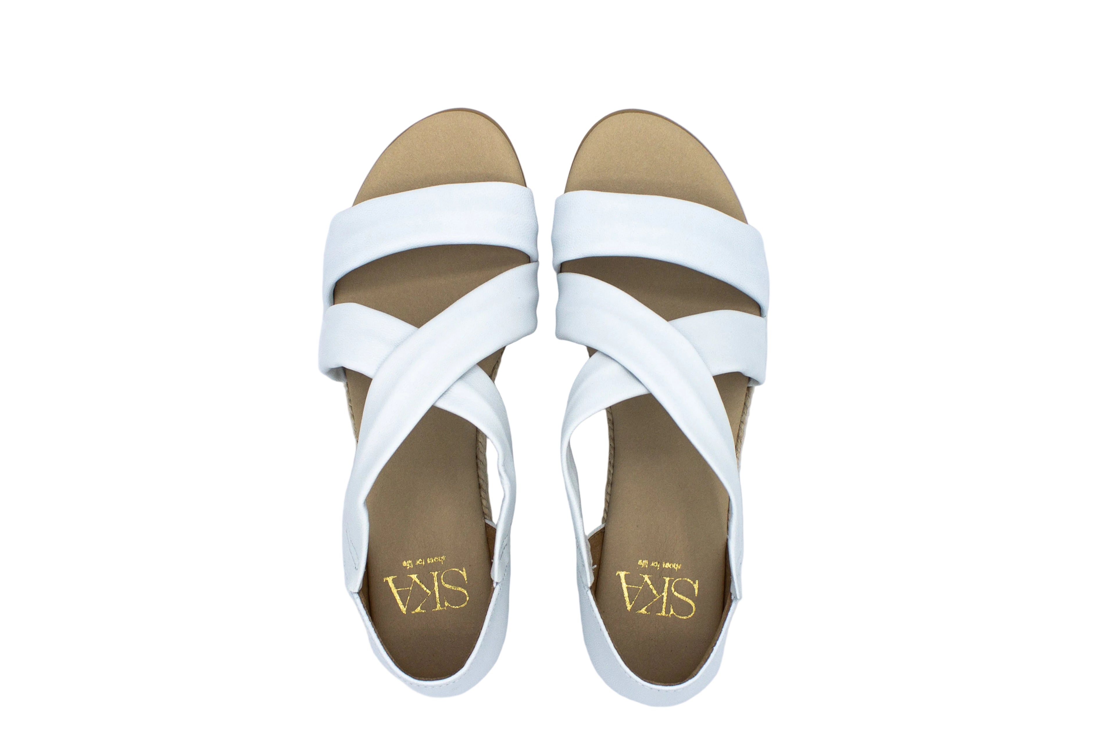 Sandali incrociati in nappa Isabella bianco