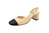 Leather slingback with contrasting blush black toe