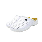 Ciabatte sanitarie in pelle traforata bianco