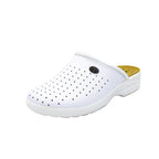 Ciabatte sanitarie in pelle traforata bianco