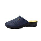 Ciabatte sanitarie in pelle traforata blu