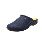 Ciabatte sanitarie in pelle traforata blu