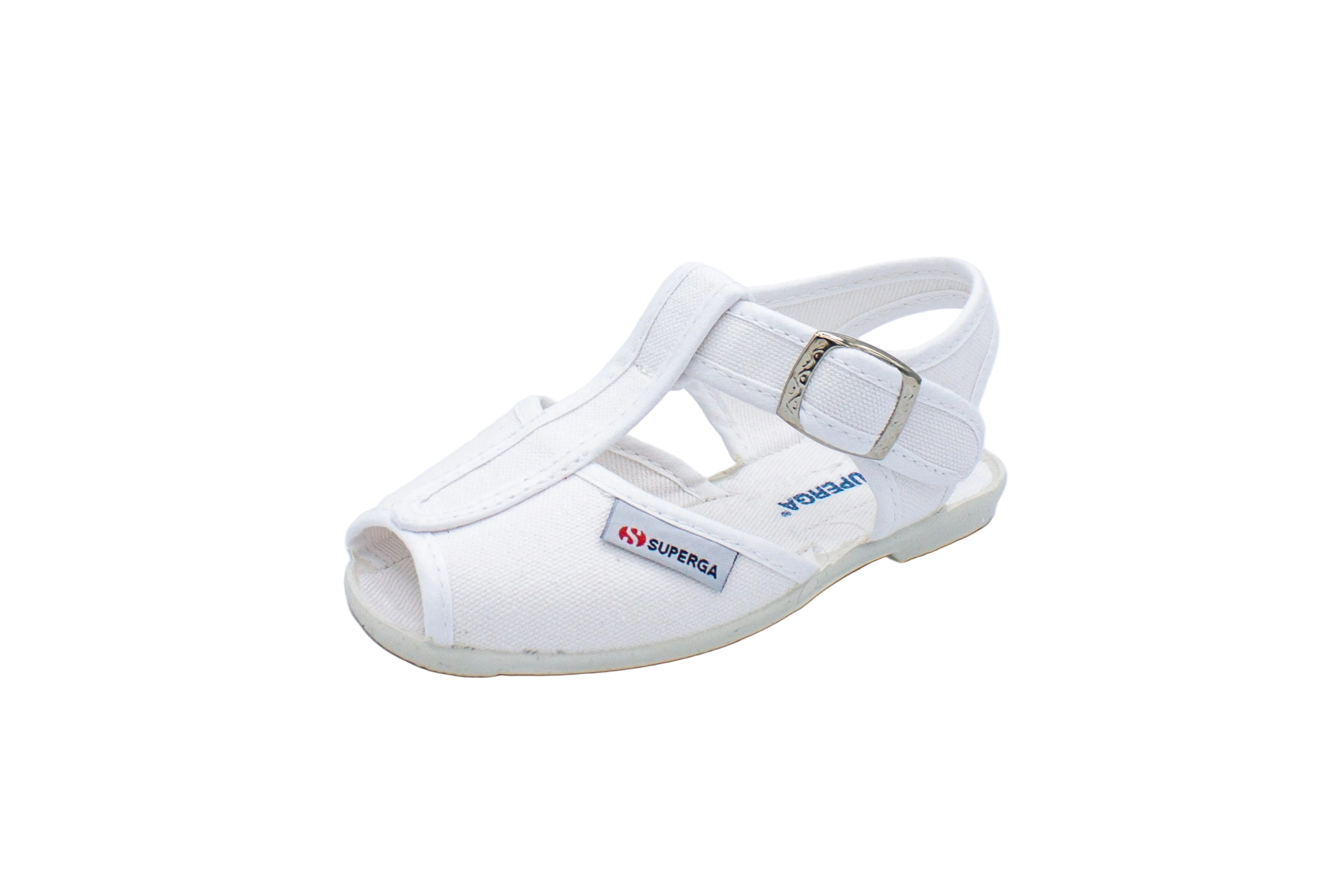 Sandali da bambino in cotone bianco