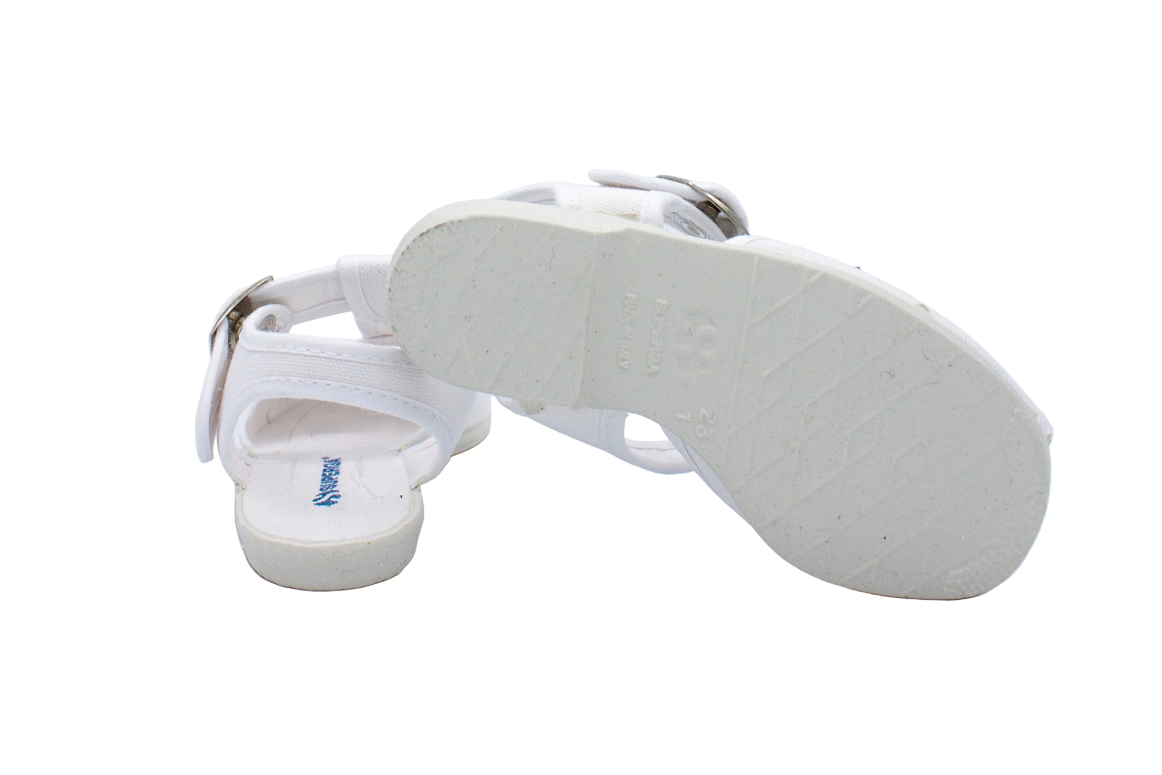Sandali da bambino in cotone bianco