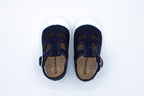 Sandali primi passi in cotone blu
