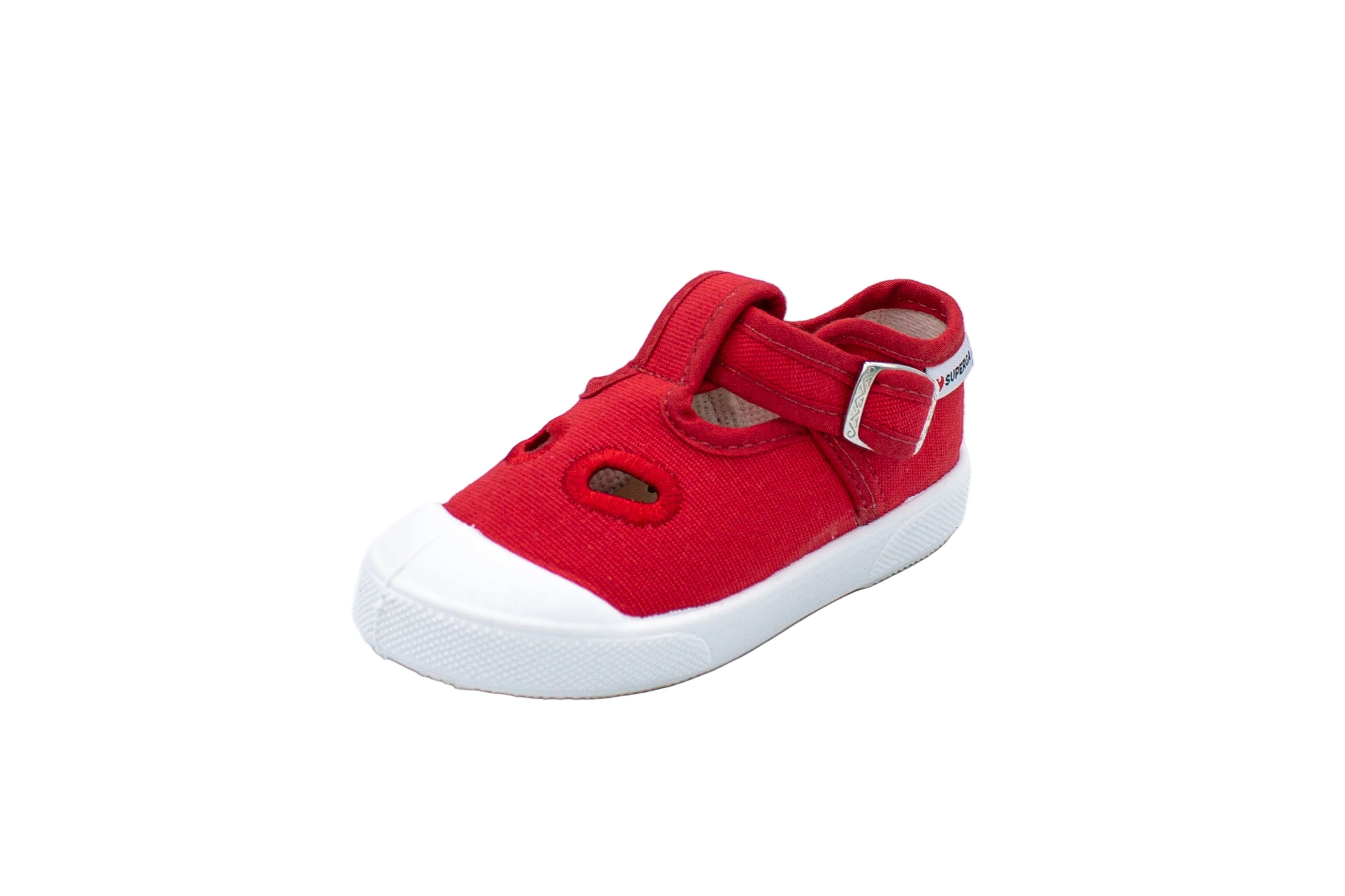 Sandali primi passi in cotone rosso