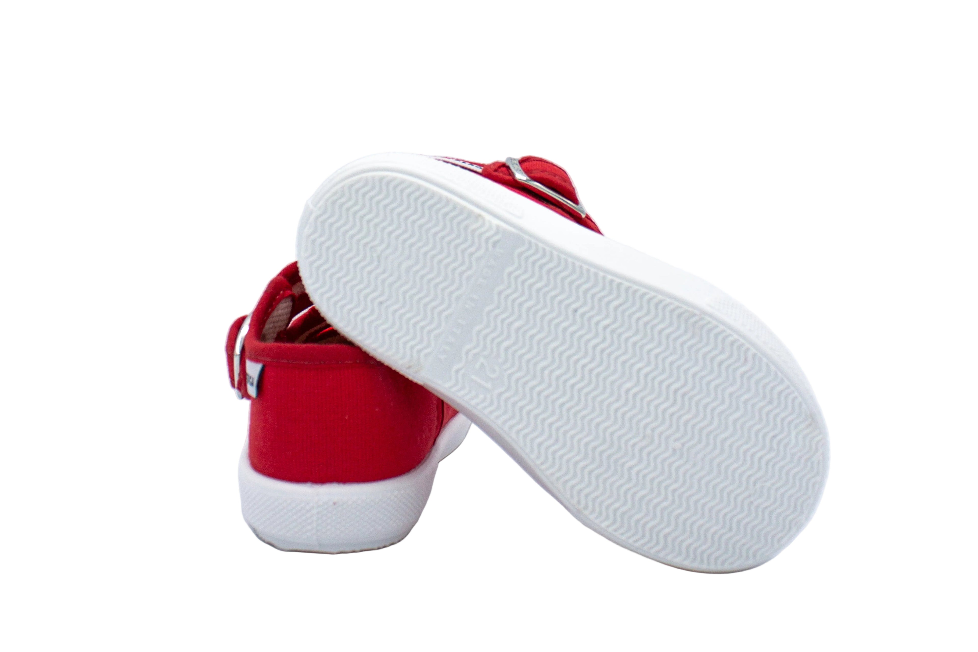 Sandali primi passi in cotone rosso