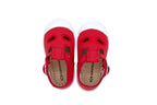 Sandali primi passi in cotone rosso