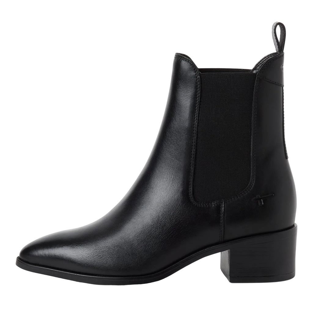 Stivaletti Chelsea Donna con Tacco in Pelle Nera