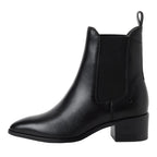 Stivaletti Chelsea Donna con Tacco in Pelle Nera